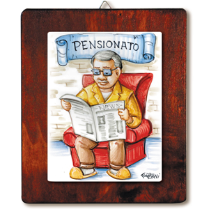 PENSIONATO - QUADRO CON MATTONELLA LASTRA IN CERAMICA FATTA A MANO