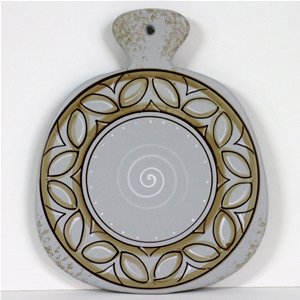 Tagliere sottopentola, gray geometrico in ceramica dipinto a mano