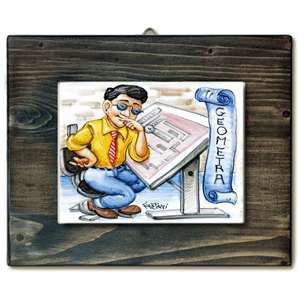 GELOMETRA-quadro mattonella ceramica mestieri caricatura collezione idea regalo scherzo
