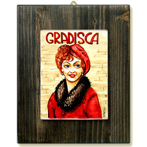 GRADISCA-quadro mattonella ceramica mestieri caricatura collezione idea regalo scherzo