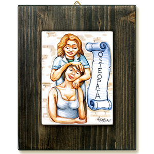 OSTEOPATA D-quadro mattonella ceramica mestieri caricatura collezione idea regalo scherzo