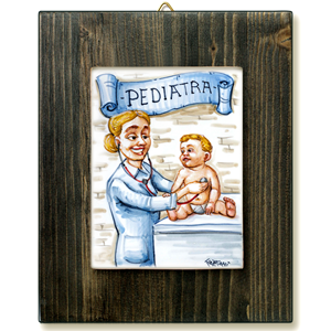 PEDIATRA D-quadro mattonella ceramica mestieri caricatura collezione idea regalo scherzo