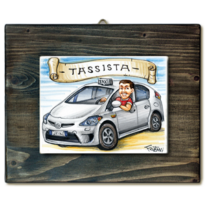 TASSISTA-quadro mattonella ceramica mestieri caricatura collezione idea regalo scherzo
