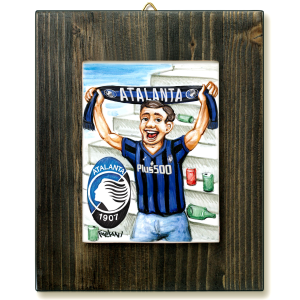 TIFOSO ATALANTA -quadro mattonella ceramica mestieri caricatura collezione idea regalo scherzo