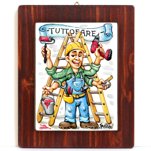 TUTTOFARE - QUADRO LASTRA MATTONELLA IN CERAMICA FATTA A MANO