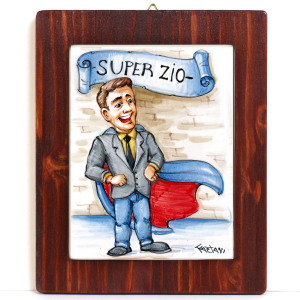 SUPER ZIO- QUADRO LASTRA MATTONELLA IN CERAMICA FATTO A MANO